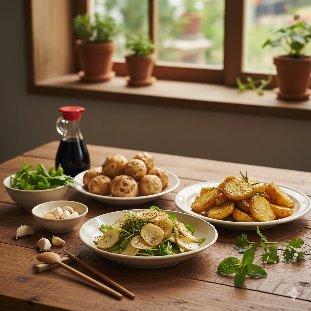 돼지감자 요리 레시피 건강 식단 만드는 법