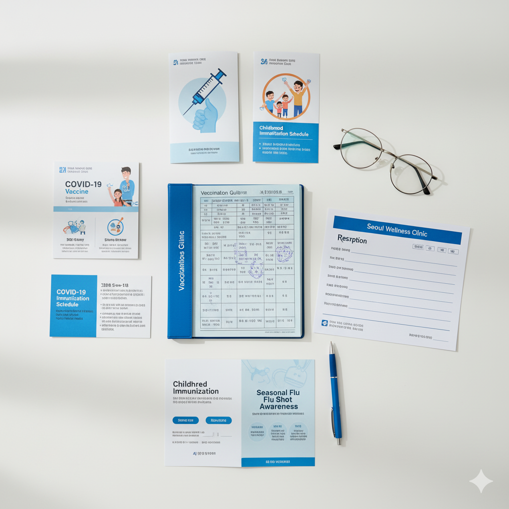 예방접종 기록부와 의료 상담 자료