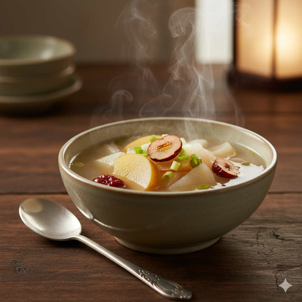 대추가 들어간 무생채 반찬