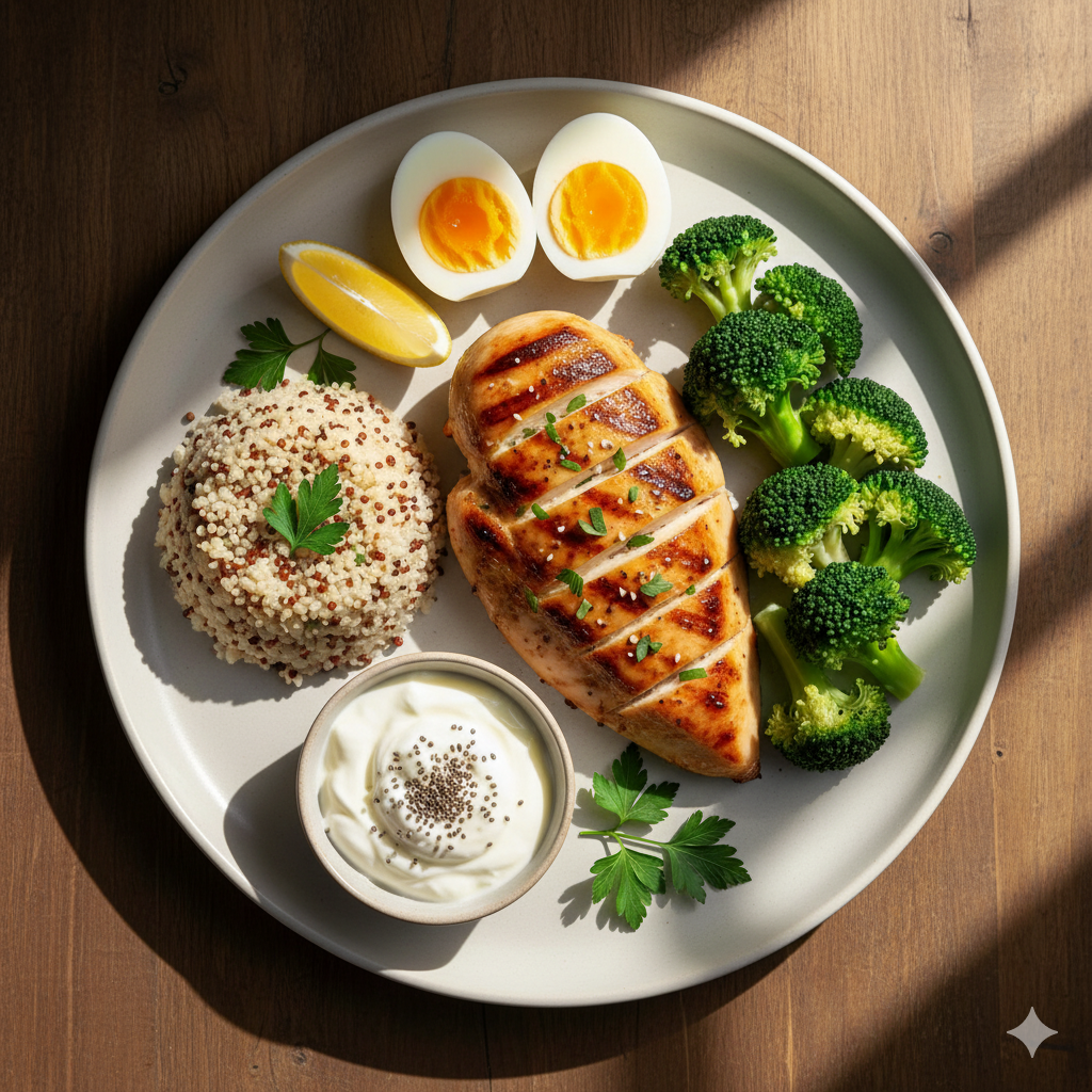 근손실 예방을 위한 고단백 한끼 식단 구성