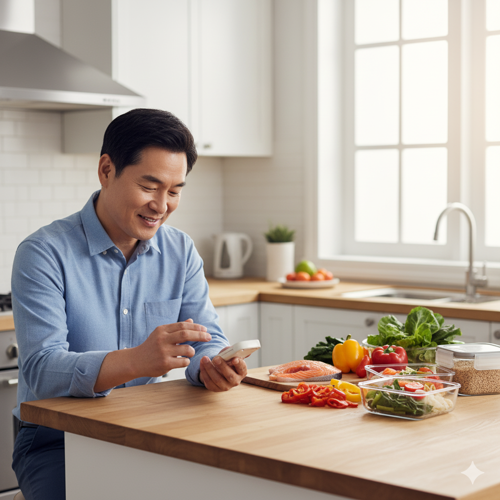 혈당 체크를 하는 당뇨 환자