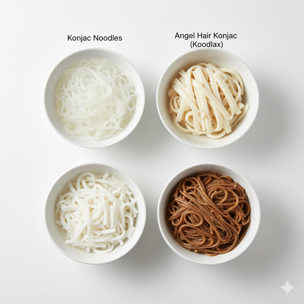 당뇨 환자를 위한 당면 대체 식재료 비교 - 곤약면, 천사채, 두부면