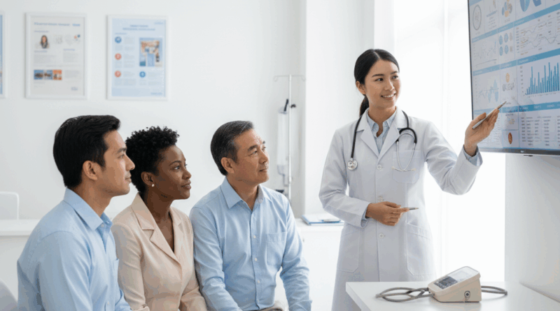 30대부터 60대까지 연령별 맞춤 건강검진 상담 장면