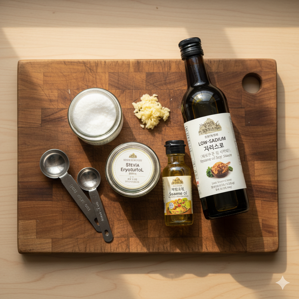 당뇨 환자용 잡채 양념 재료 - 천연 감미료와 저염 간장