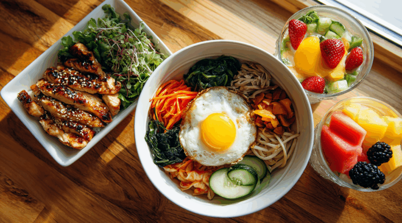 건강한 배달음식이 담긴 식탁