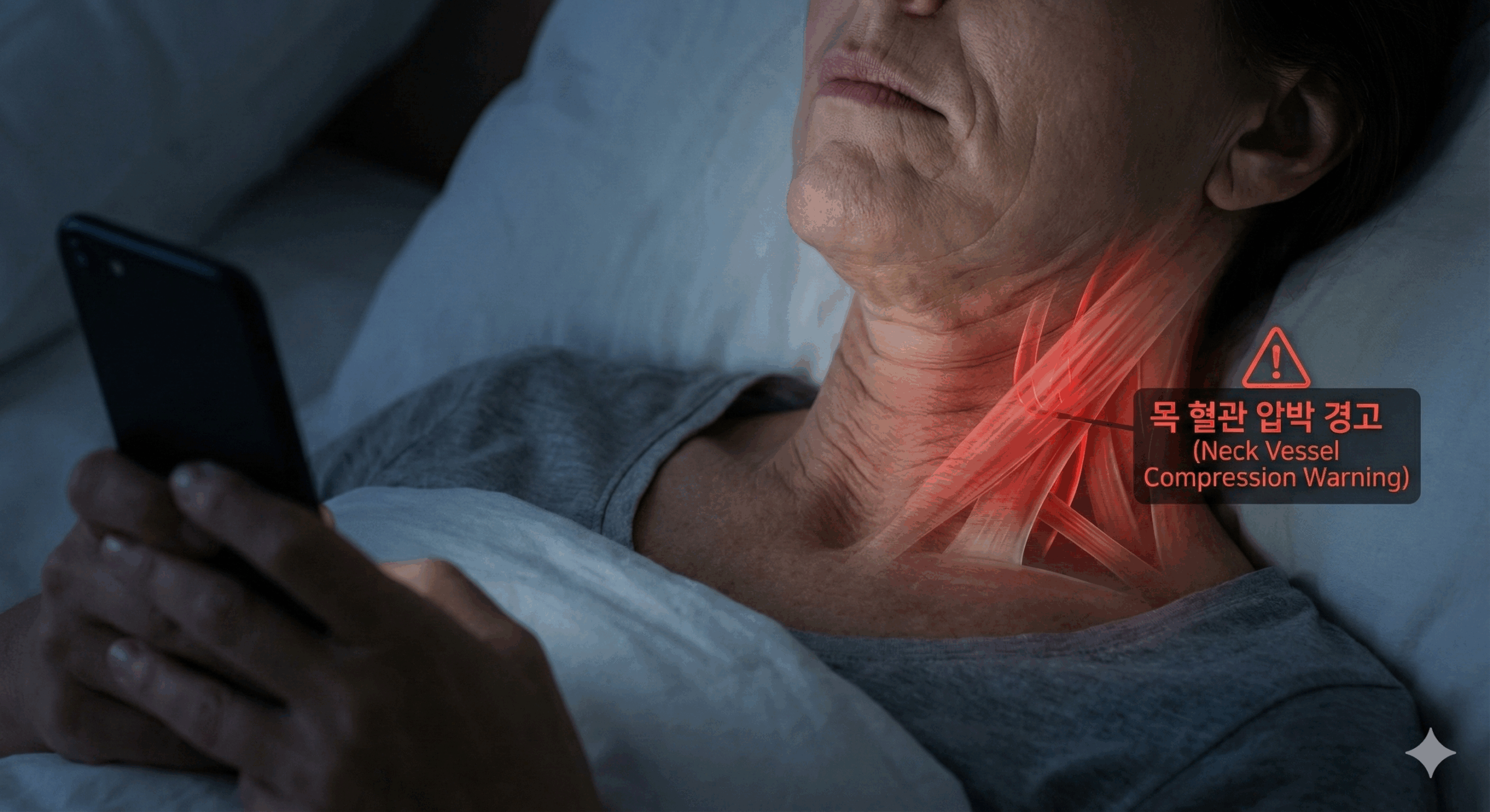 올바른 베개 높이와 수면 자세를 보여주는 이미지