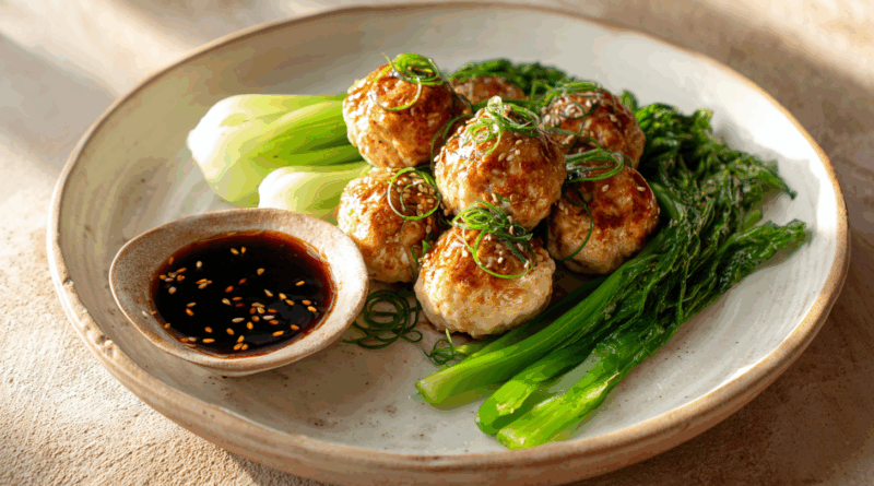 철암 꽃게알 완자와 저염 감장을 곁들인 한식 요리