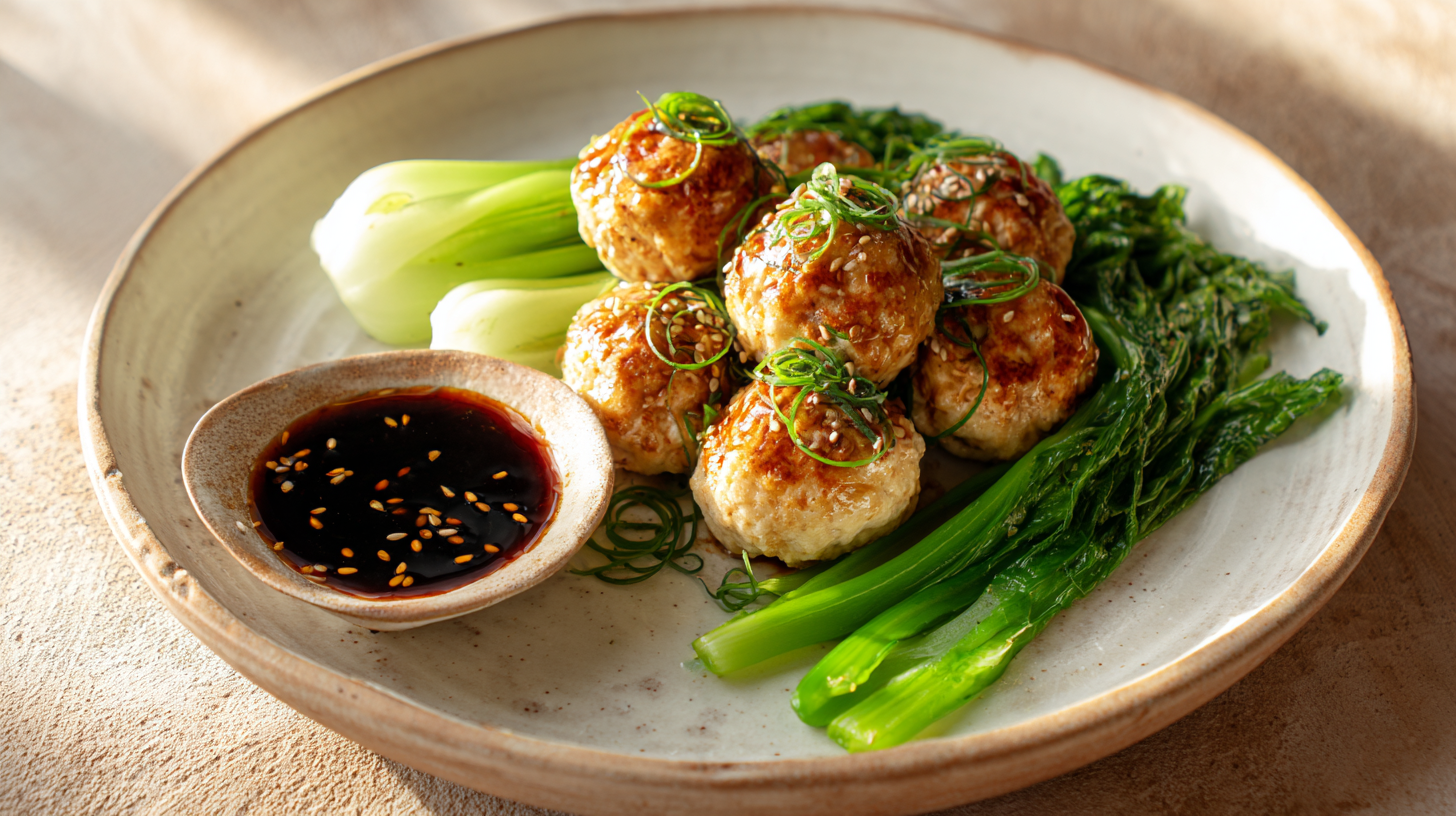 철암 꽃게알 완자와 저염 감장을 곁들인 한식 요리