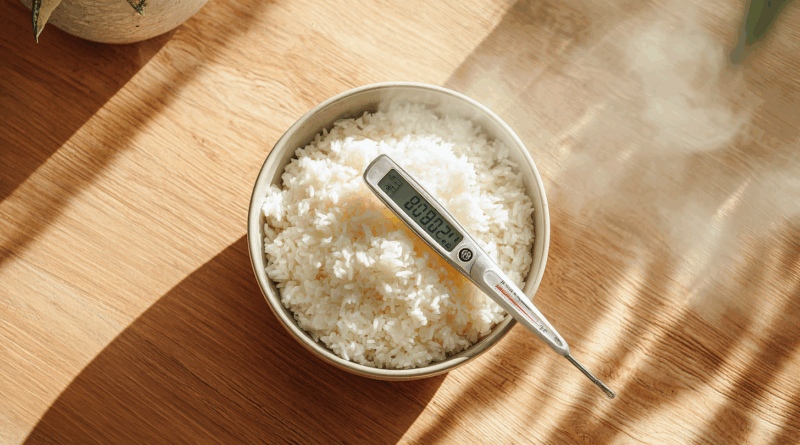 저항성 전분을 만들기 위해 식히고 있는 흰쌀밥