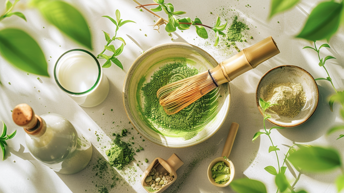 말차 카테킨 효능을 높이는 제로 슈거 말차 라떼 재료와 전통 다선