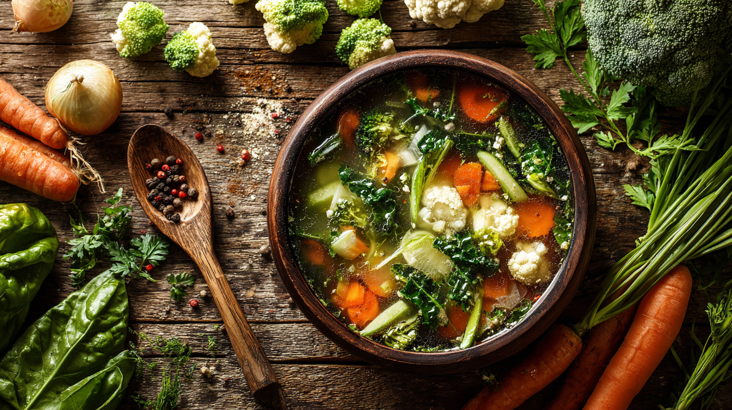 10분 만에 완성한 면역력 증강 채소 수프, 따뜻한 김이 올라오는 건강 수프
