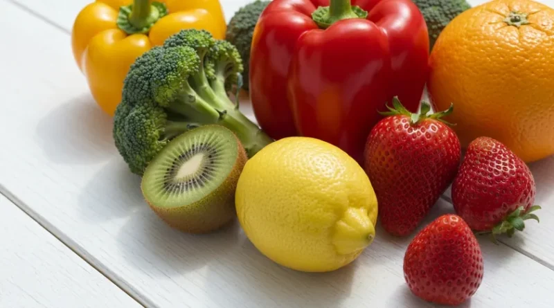비타민C 많은 음식 파프리카 키위 딸기 브로콜리 레몬 한눈에 보기