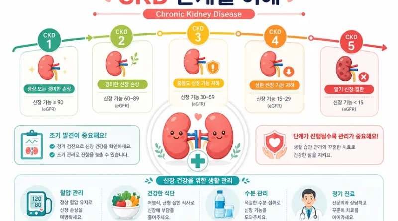 만성 신장병 단계별 식단 관리 — CKD 1~5기 식품 가이드